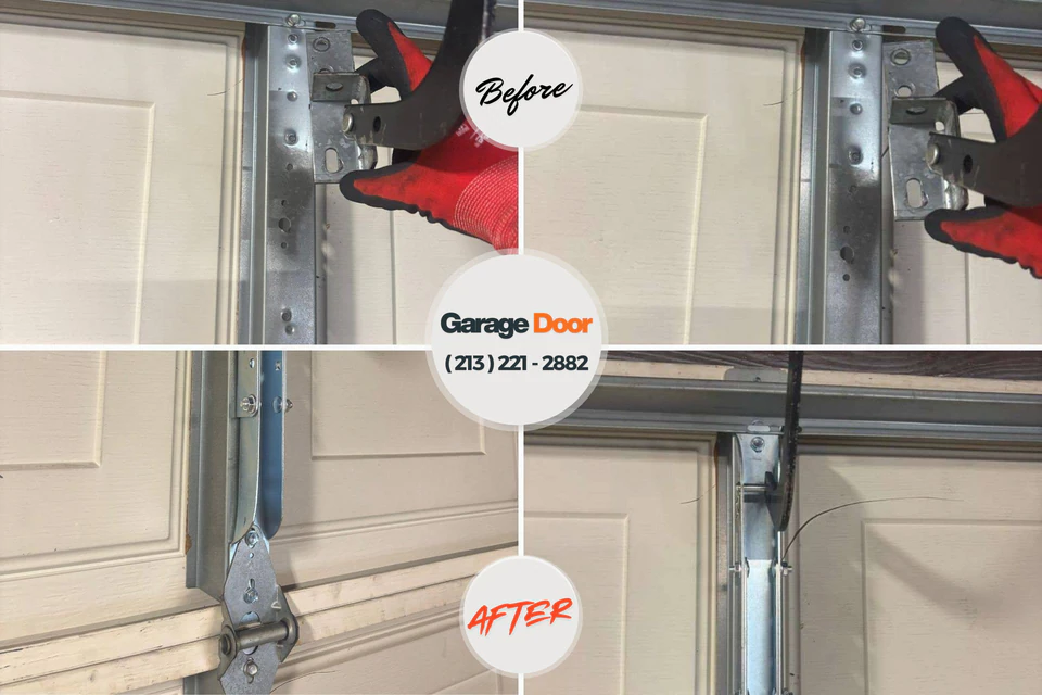 Before and after: garage door repair Watts Mills, SC